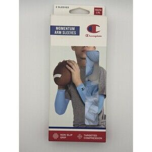 Champion Momentum Arm Sleeves Youth L/XL Blue 2-Pack Non-Slip Compression NWT